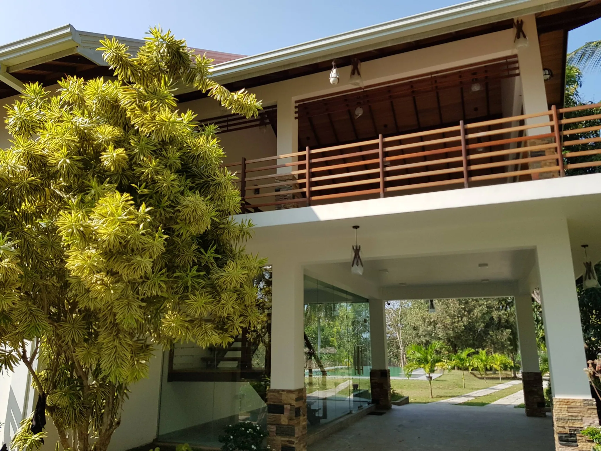 Existing building exterior and shaded patio